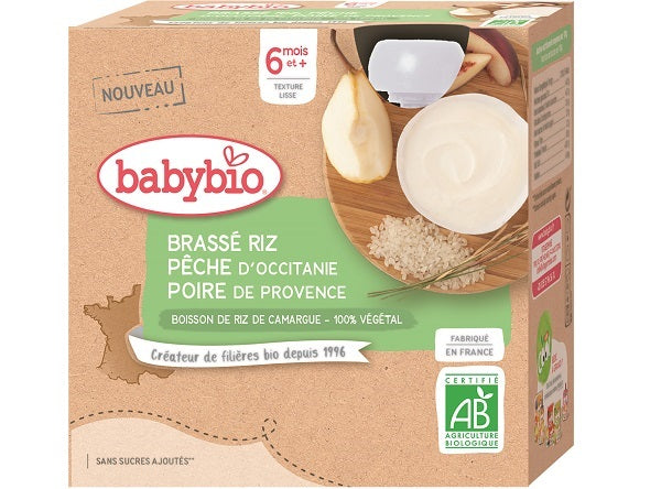 Babybio Organic Peach Pear Rice Yogurt  -  85 G