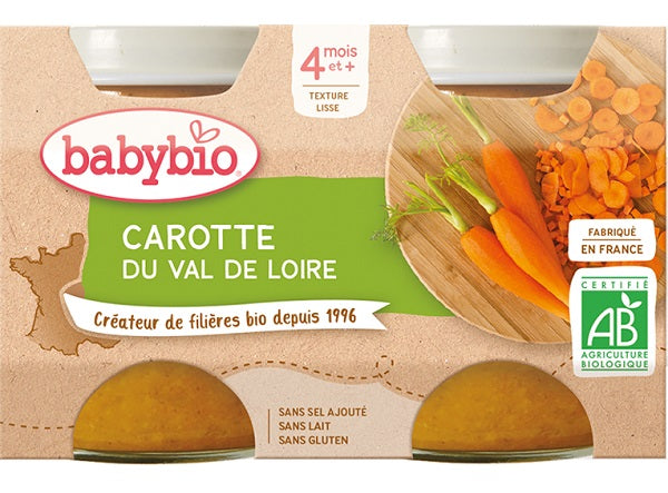 Babybio Organic Loire Valley Carrot Baby Food  - 130 G
