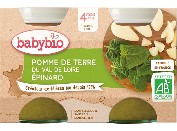 Babybio Organic Potato Spinach Baby Food  - 130 G