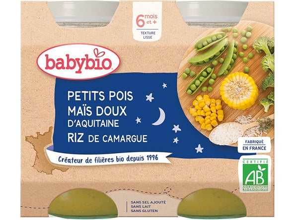 Babybio Organic Pea Corn Rice Baby Food  - 200 G