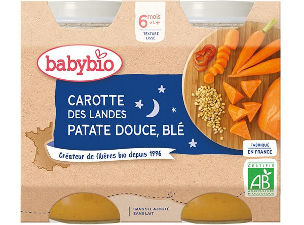 Babybio Organic Carrot Sweet Potato Wheat Baby  - 200 G
