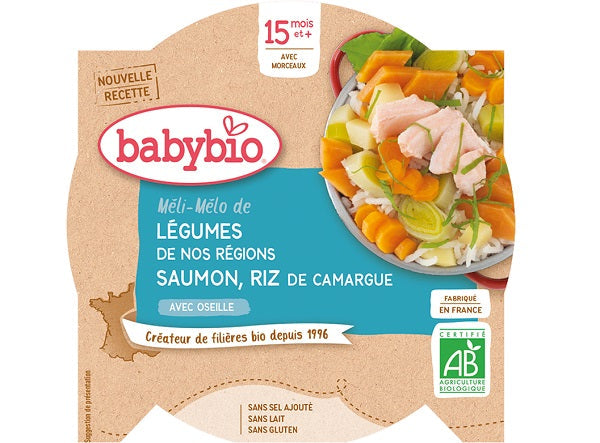 Babybio Organic Vegetable Salmon Rice Baby  - 260 G