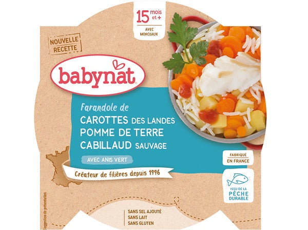 Babybio Organic Carrot Potato Cod Baby Food  - 260 G