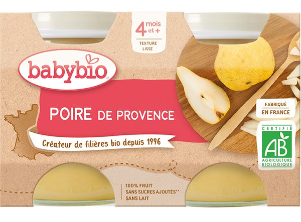 Babybio Organic Provence Pear Puree  - 130 G