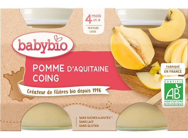 Babybio Organic Aquitaine Apple Quince Puree  - 130 G