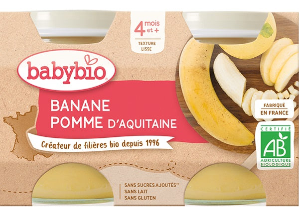Babybio Organic Aquitaine Apple Banana Puree  - 130 G