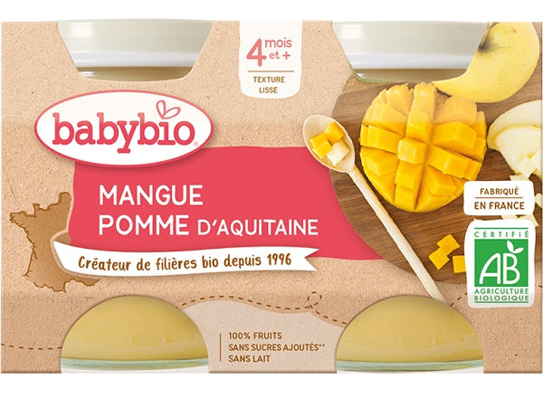 Babybio Organic Aquitaine Apple Mango Puree  - 130 G