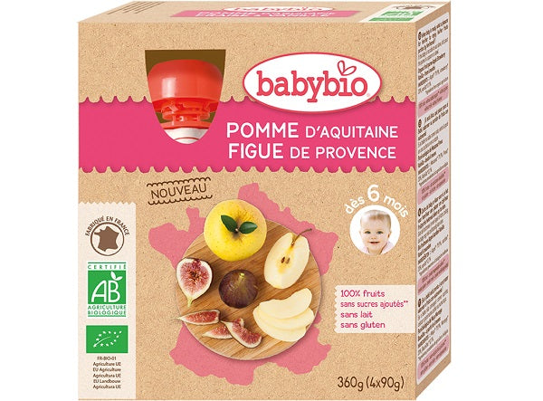 Babybio Organic Aquitaine Apple Fig Puree  -  90 G