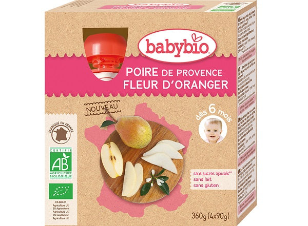 Babybio Organic Provence Pear Orange Blossom  -  90 G