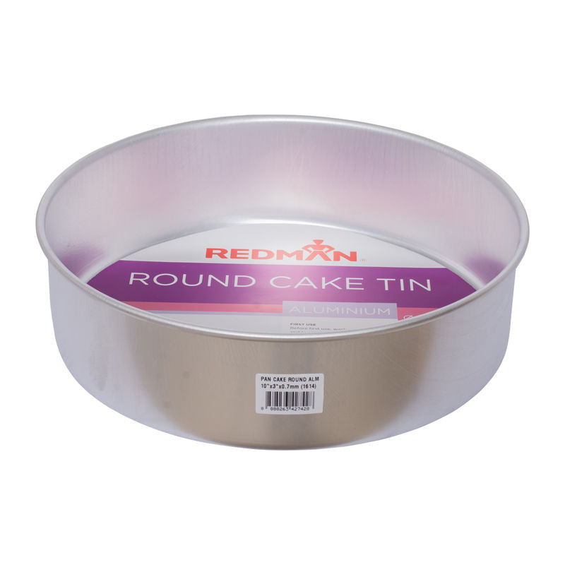 Redman Round Cake Tin Alum Anodized 10"X3" - 1 Pc