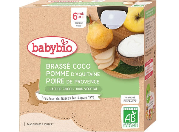 Babybio Organic Coconut Apple Pear Yogurt  -  85 G