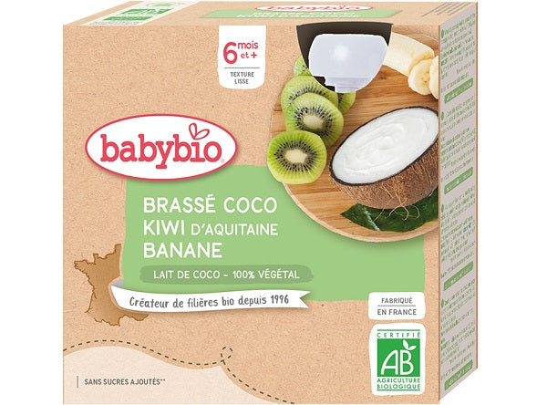 Babybio Organic Coconut Kiwi Banana Yogurt  -  85 G