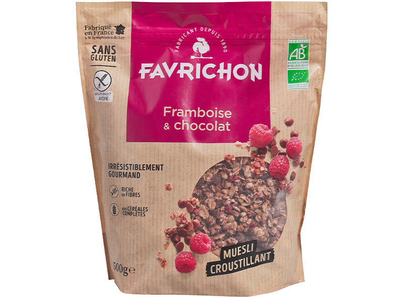 Favrichon Organic Raspberry Chocolate Muesli  - 500 G