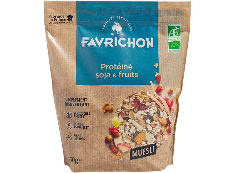 Favrichon Organic Protein Soy Fruits Muesli  - 500 G