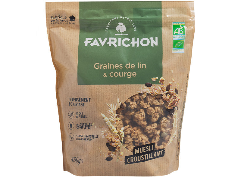 Favrichon Organic Flax Seeds Squash Muesli  - 450 G