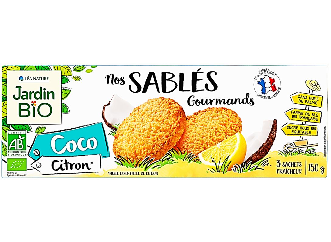 Jardin Bio Lemon Coconut Shortbread  - 150 G