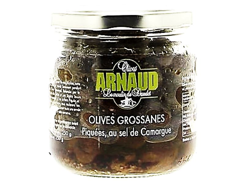 Olives Arnaud Black Grossane Olives Bay Pepper  - 250 G