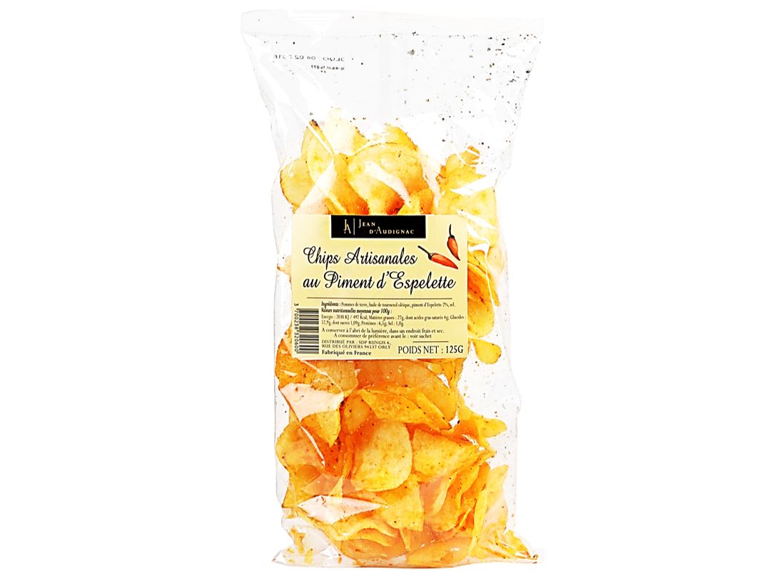 Jean D Audignac Artisanal Espelette Chilli Crisps  - 125 G
