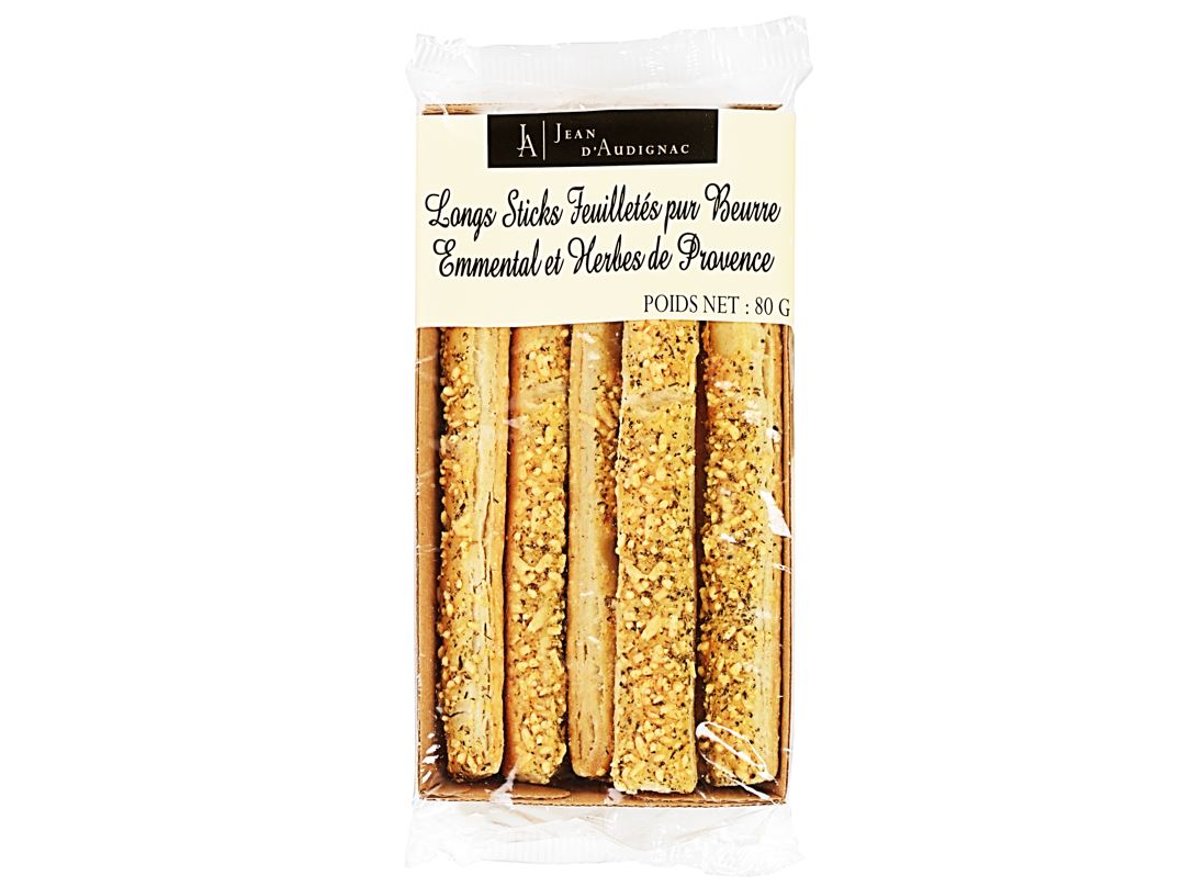 Jean D Audignac Puff Pastry Sticks Emmental Herbs  -  80 G