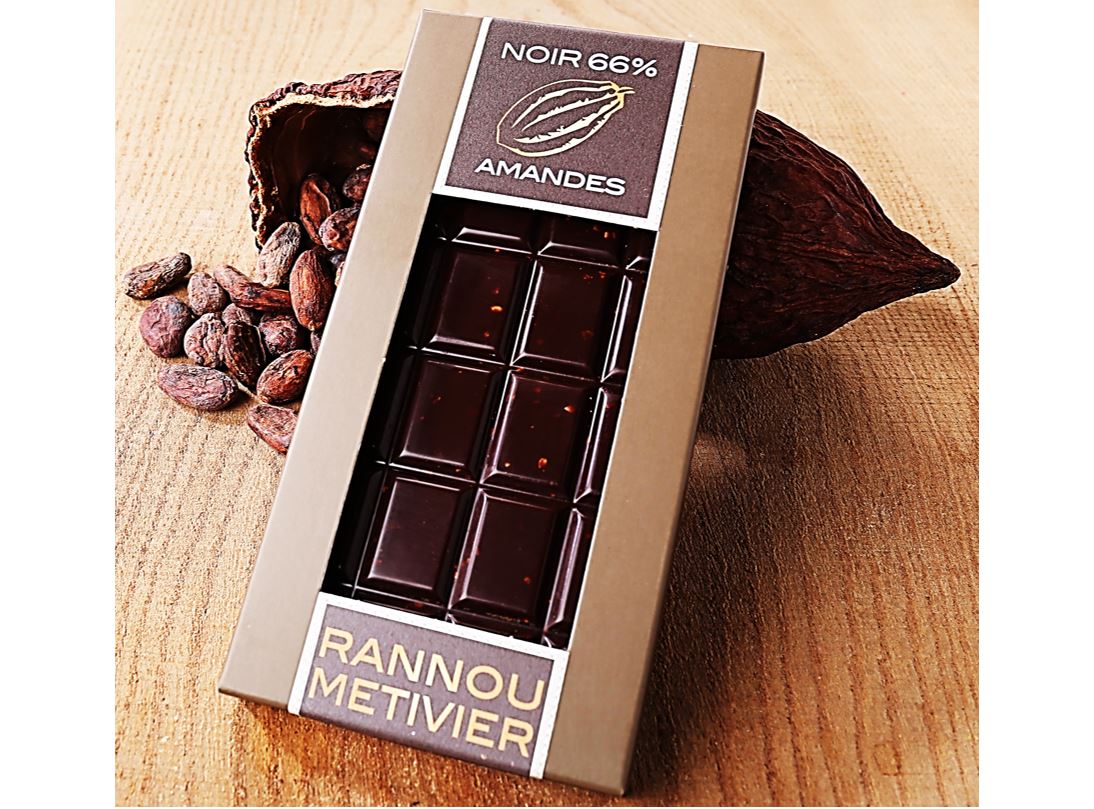 Rannou Metivier Almond Dark Chocolate Bar  - 100 G