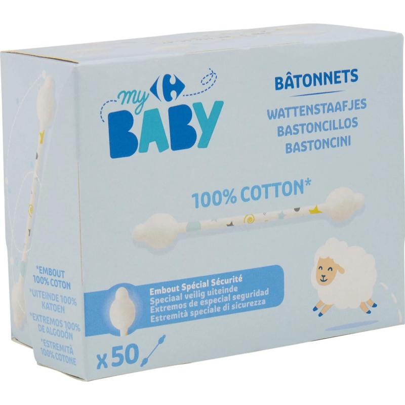 Carrefour Cotton Stem Baby  - 50Pc