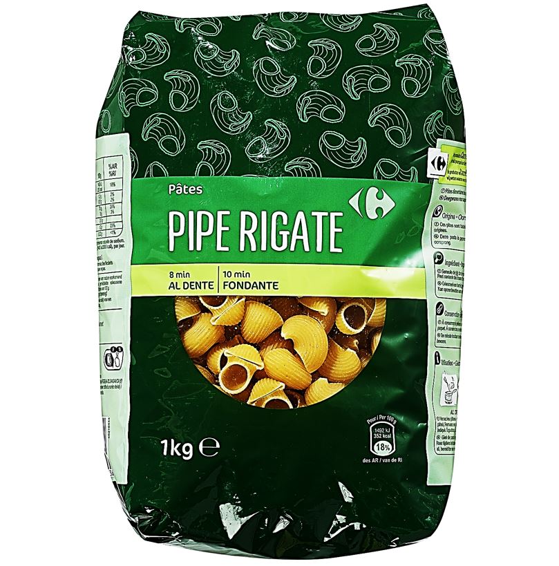 Carrefour Pipe Rigate Pasta  -  1Kg