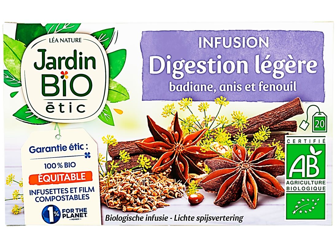 Jardin Bio Organic Light Digestion Herbal Tea  - 20Pc