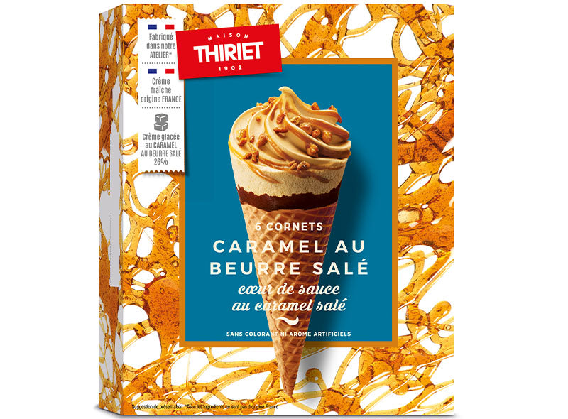 Thiriet Cones Caramel And Salted-Butter 462G  -  6Pc