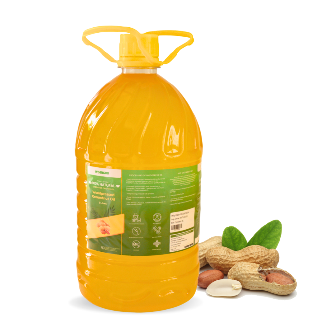 Waangoo Natural Chekku Cold Pressed Groundnut Oil - 5 L
