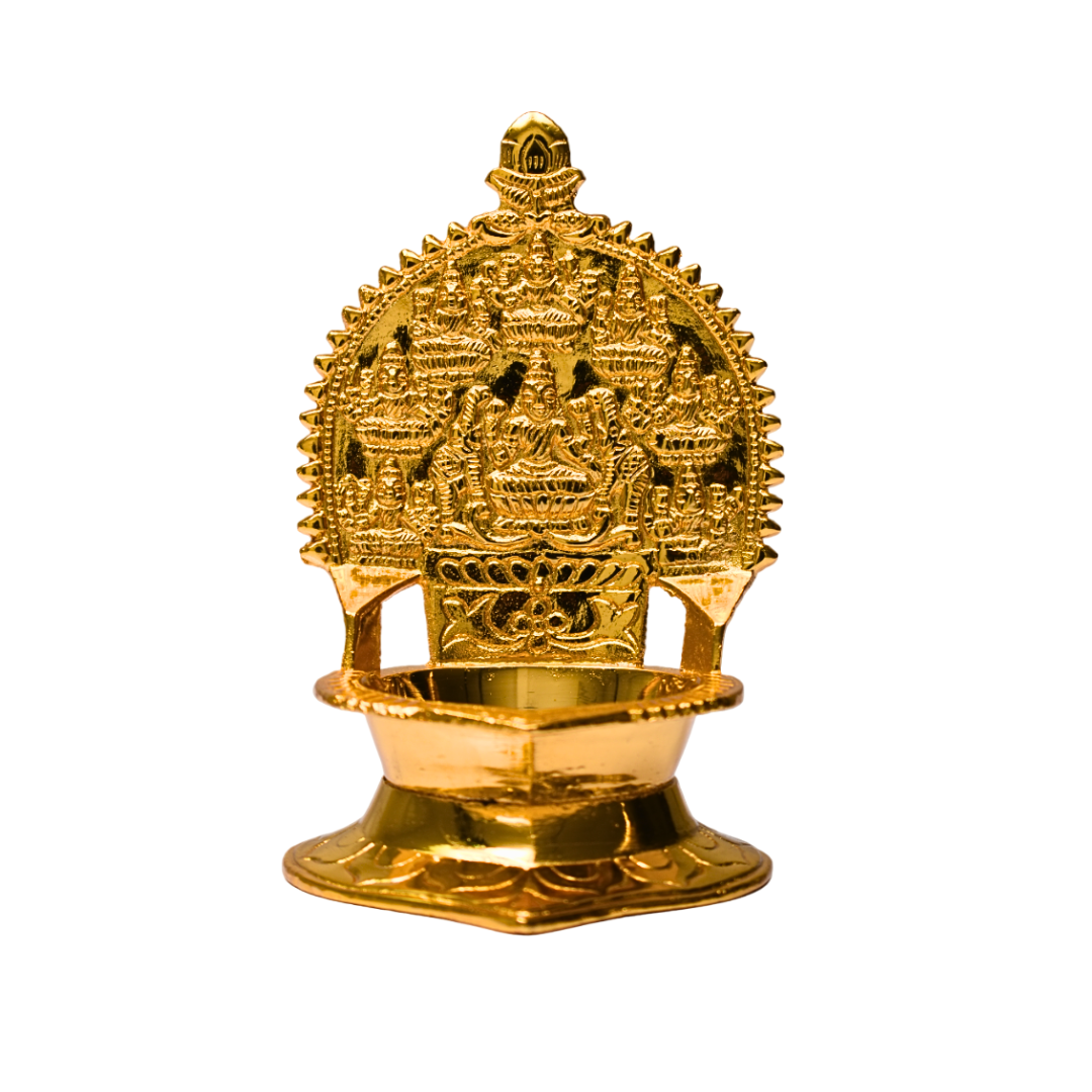 Authentic Gold Plated Brass Astalakshmi Diya - 600 g