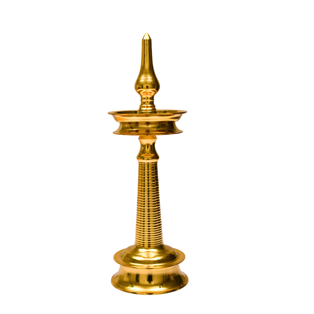 Authentic Gold Plated Brass Kerala Lamp Nilavilakku - 2 pc