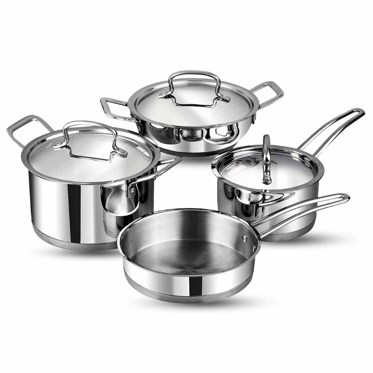 Vinod Classique Deluxe Stainless Steel Cookware - Set of 4 - DLXCLA4