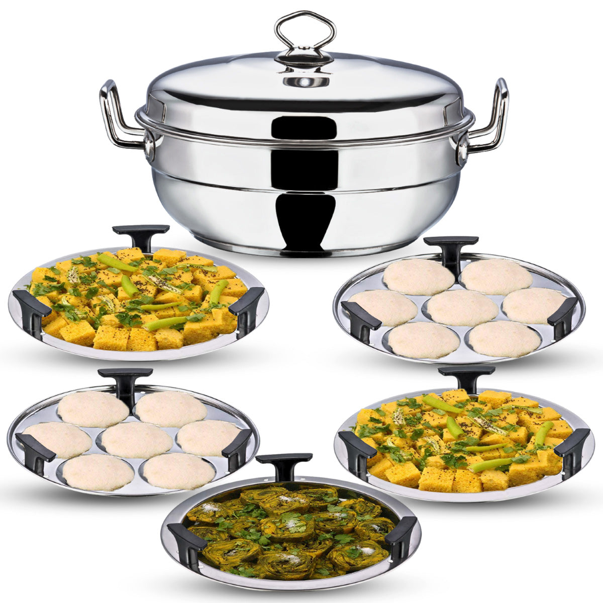 Vinod Stainless Steel Multi Kadai - 5 Plates (26 cm) - SSMUKD26