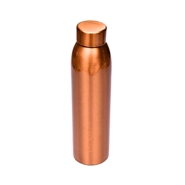 Copper Drinking Water Bottle With Matt finish outer Cap - 950 ml