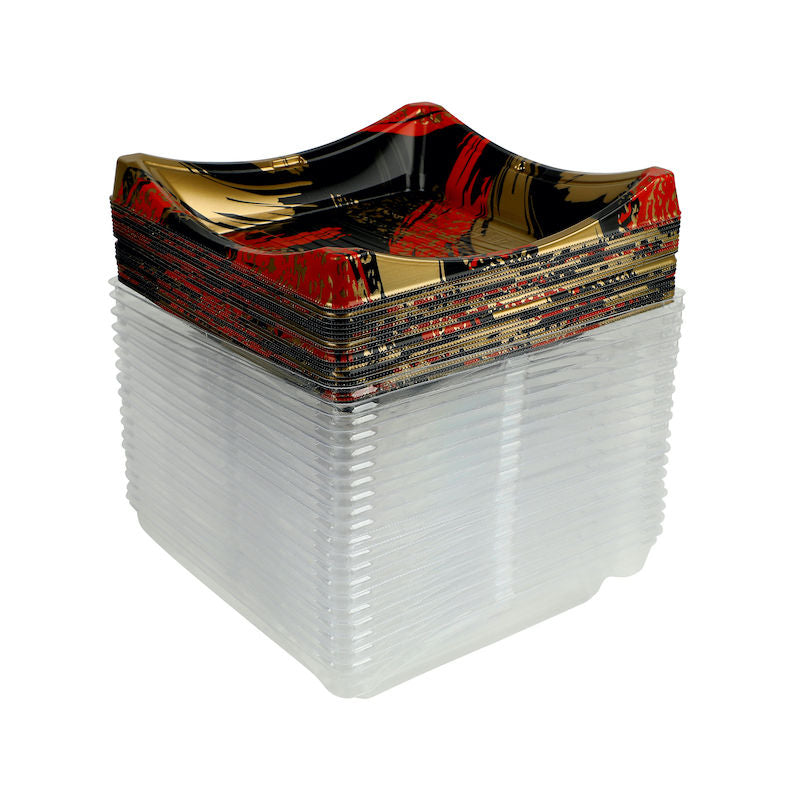 PH DELI Box Sq Red/Gold 183.6X183.6X38Mm - 2 Set
