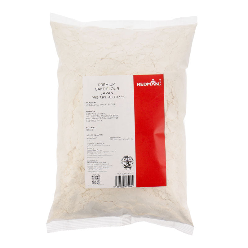 Redman Premium Cake Flour Japan Pro 7.8% Ash 0.36%  -  1Kg