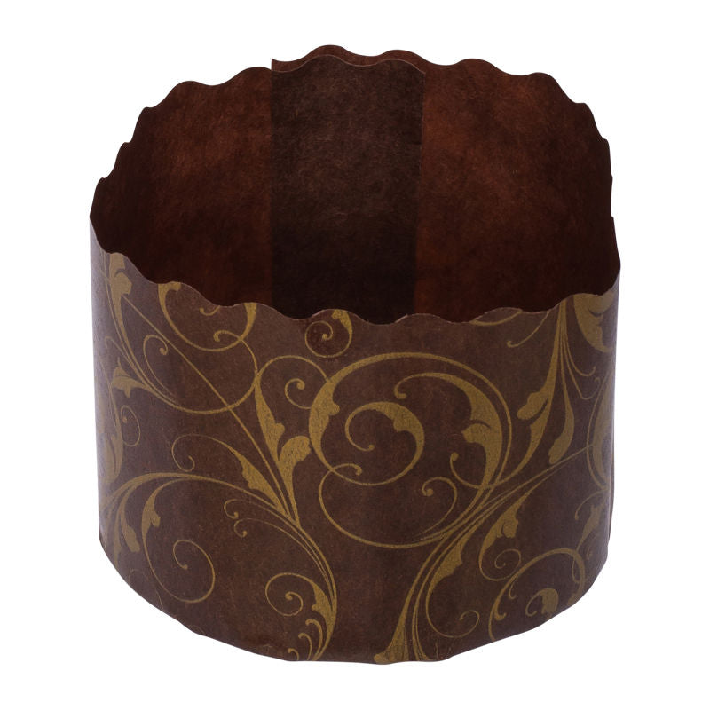 Ecopack Mould Panettone Alto 60X45Mm Brown/Gold  - 25Pc