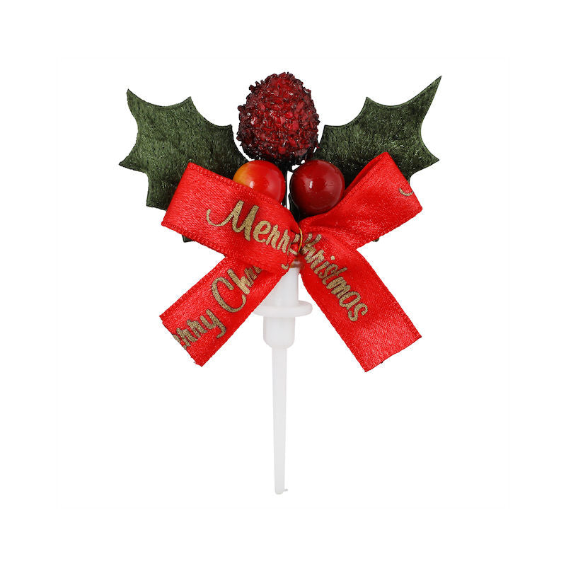 Redman X'Mas Leaf W Bow  -  5Pc