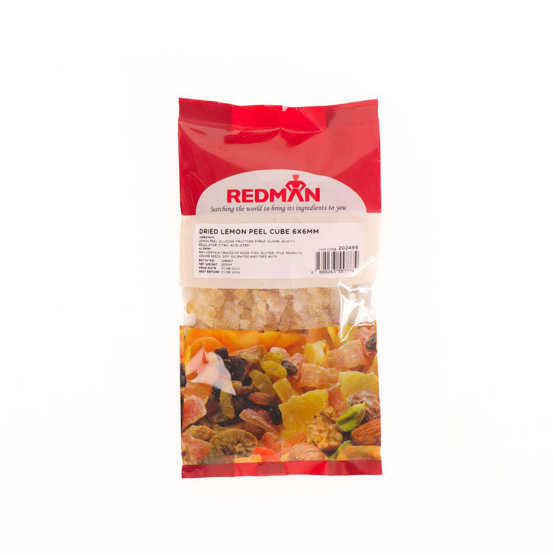 Redman Dried Lemon Peel Cube 6X6Mm  - 250 G