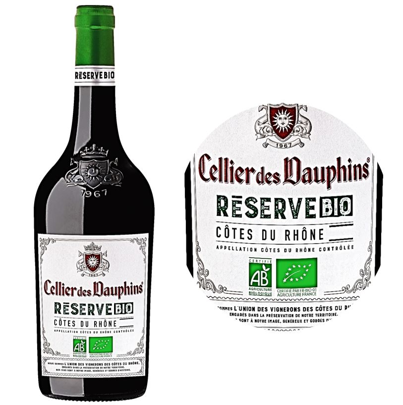 Cellier Des Dauphins Grenache Org Cotes Du Rhone Red Wine  - 75Cl