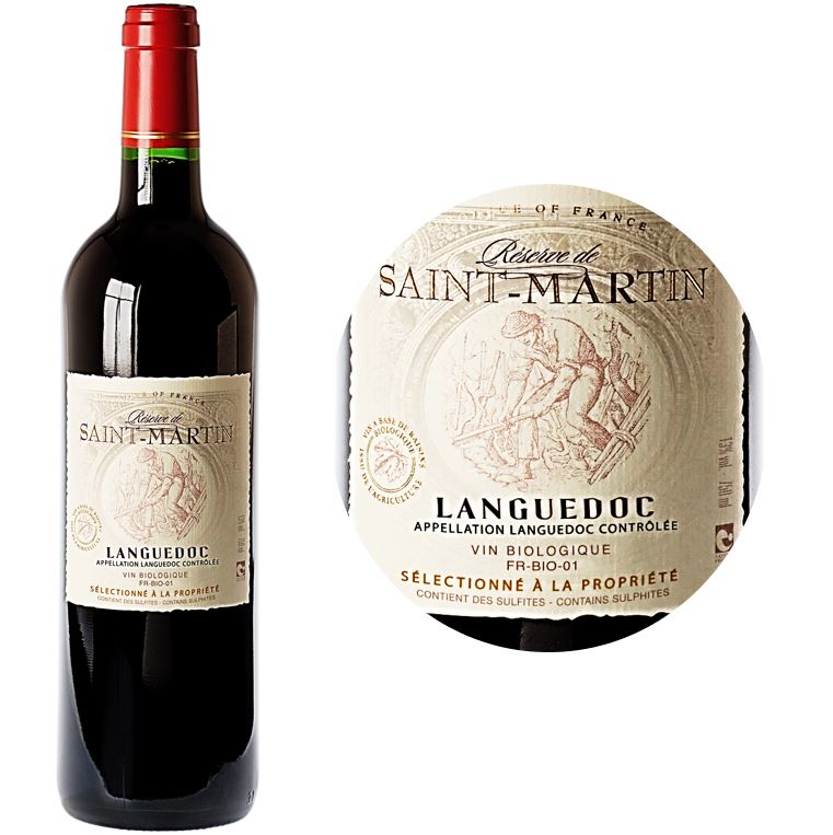 Reserve De Saint Martin Merlot Org Languedoc Red Wine  - 75Cl