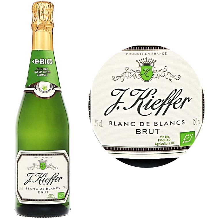 J. Kieffer Chardonnay Org Brut Blanc Sparkling  - 75Cl