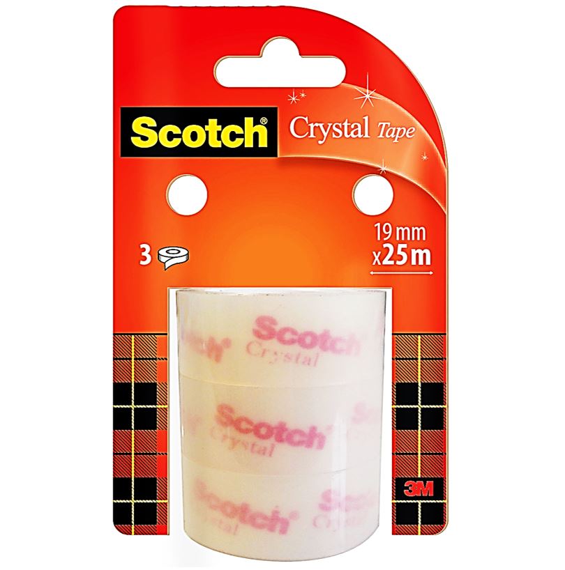 Scotch 3 Refills Of Sctoch Crystal Tape  -  3Pc