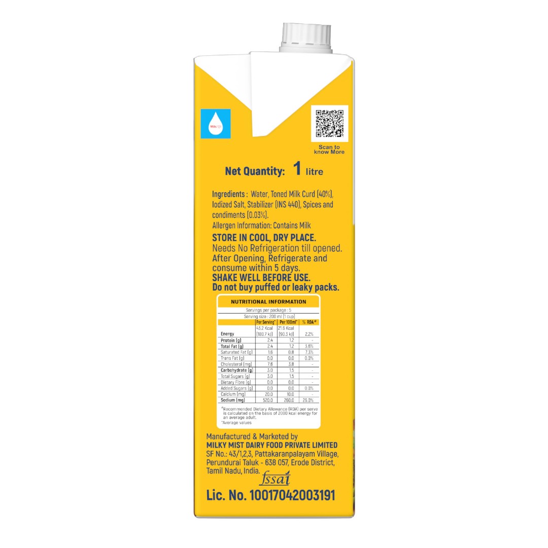 Milky Mist Spiced ButterMilk - 12 X 1 L