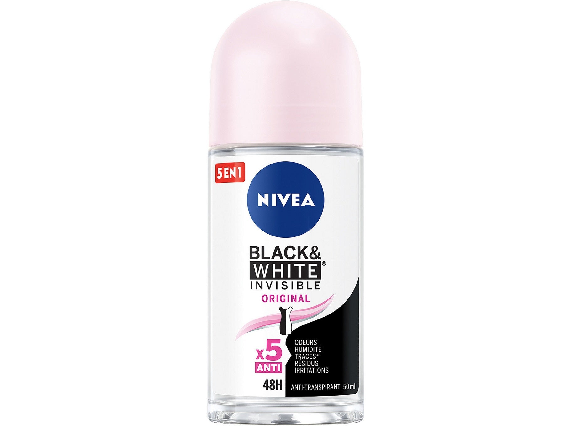Nivea Black White Anti-Stain Roll-On Deo  - 50Ml