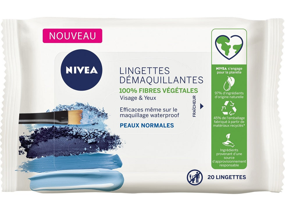Nivea Normal Skin Make-Up Wipes  - 20Pc