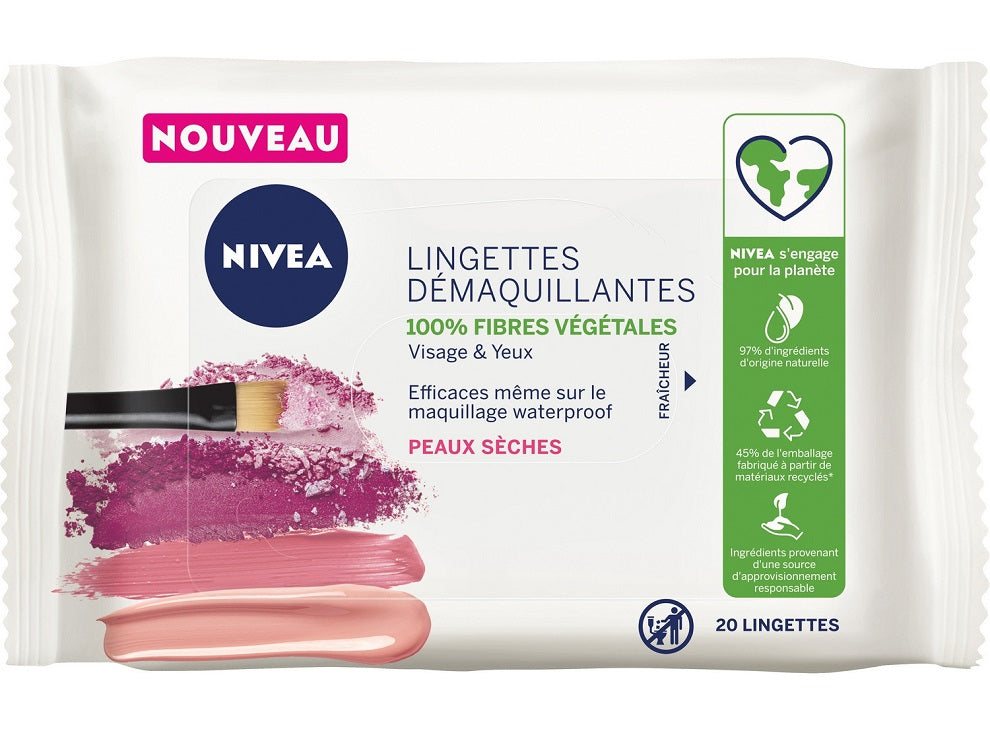 Nivea Dry Skin Make-Up Remover Wipes  - 20Pc