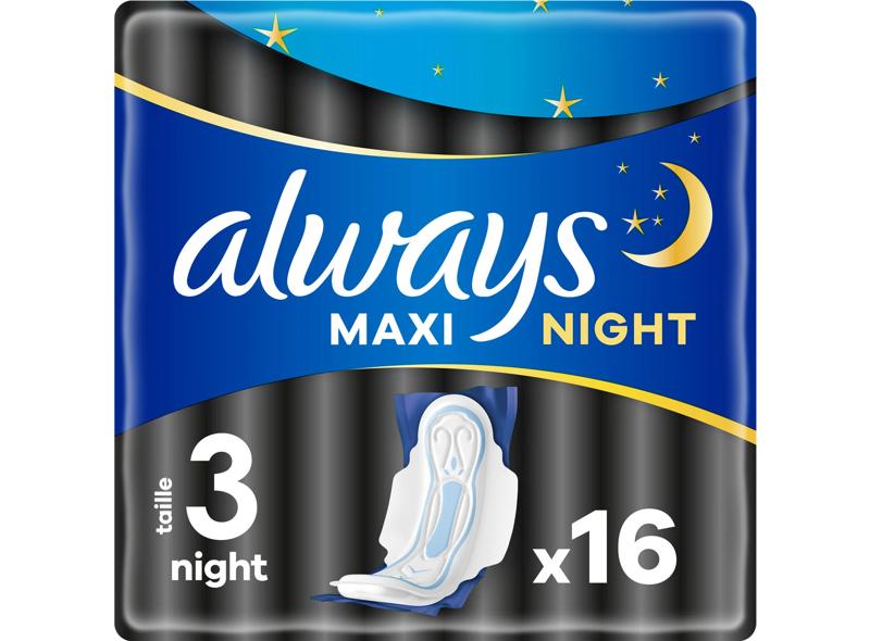 Always Maxi Night Sanitary Pads Wings  - 16Pc