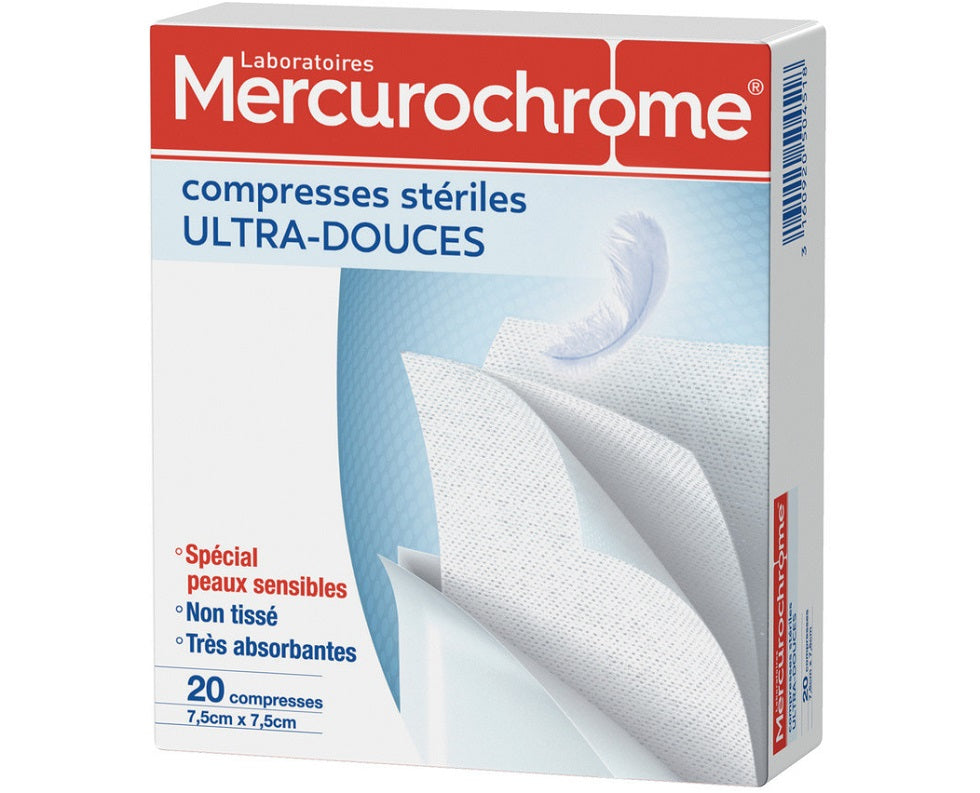 Mercurochrome Ultra-Soft Sterile Compresses  - 20Pc