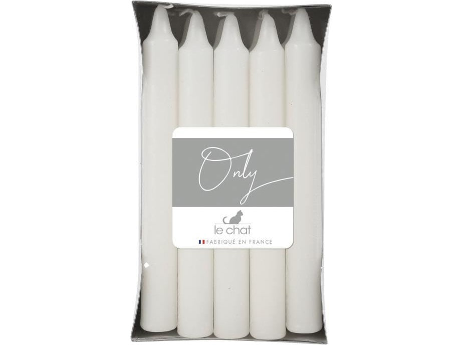 Le Chat White Candles  - 10Pc